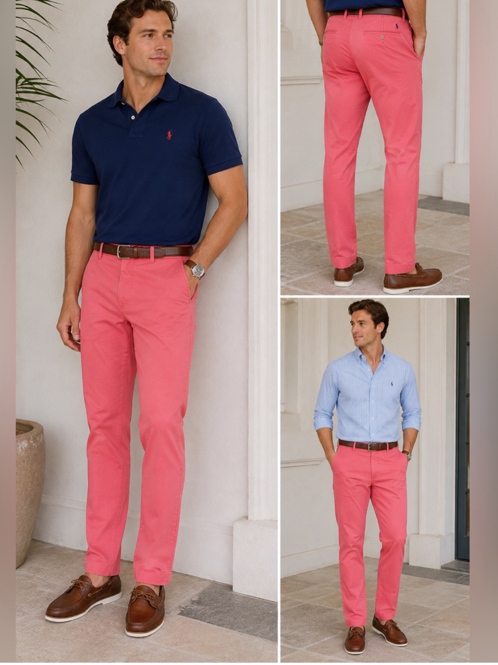 Polo Ralph Lauren Stretch Straight Fit Chino Pants Salmon Pink 38 x 32 NWT